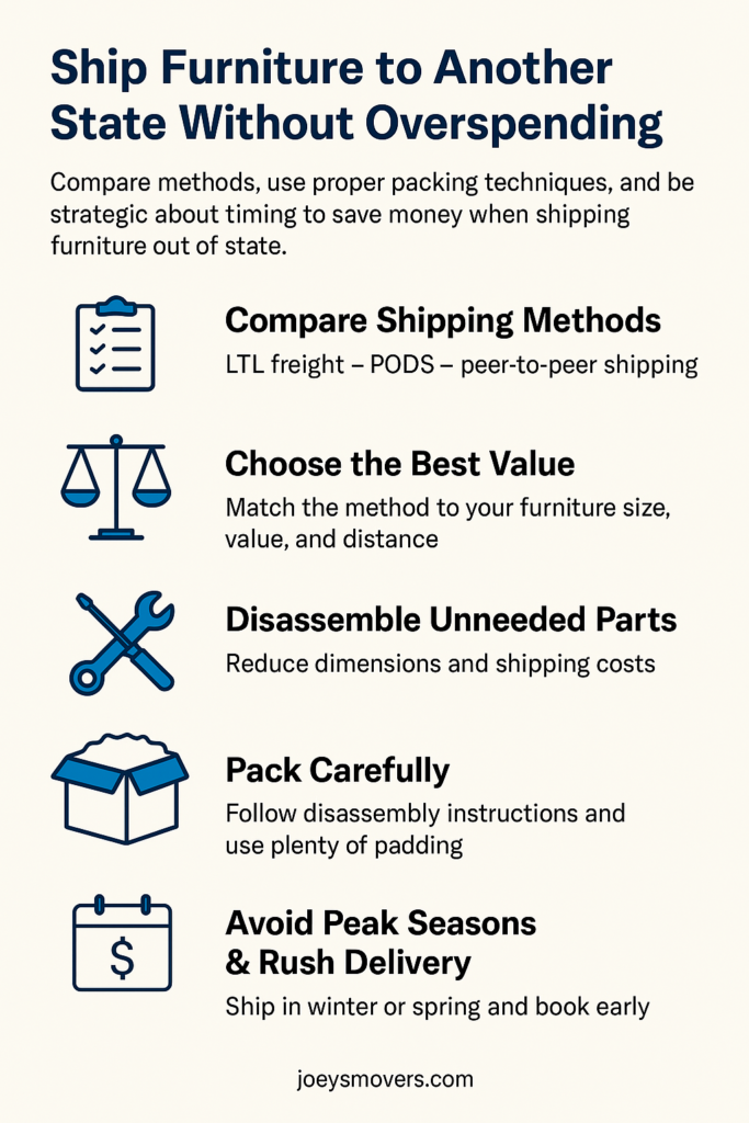 Download our checklist guide to shipping furniture to another state.